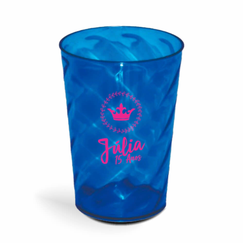 CANECA, COPOS E TAÇAS COPOS COPOS PLÁSTICOS COPO TWISTER 600ML IMPRESSÃO 1 COR TRANSPARENTE AZUL