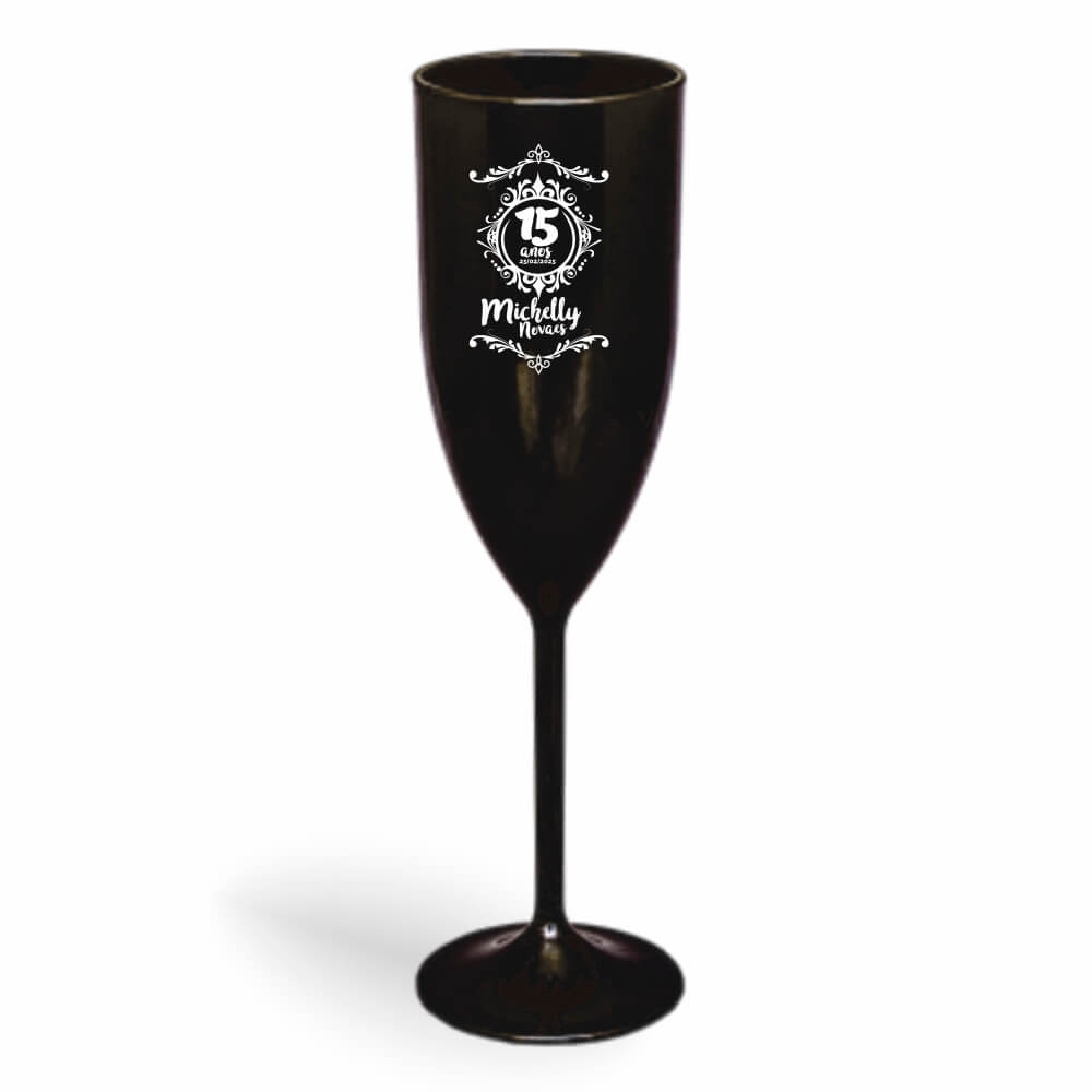 CANECA, COPOS E TAÇAS TAÇAS TAÇAS PLÁSTICAS TAÇA DE CHAMPANHE 180ML IMPRESSÃO 1 COR LEITOSA PRETA