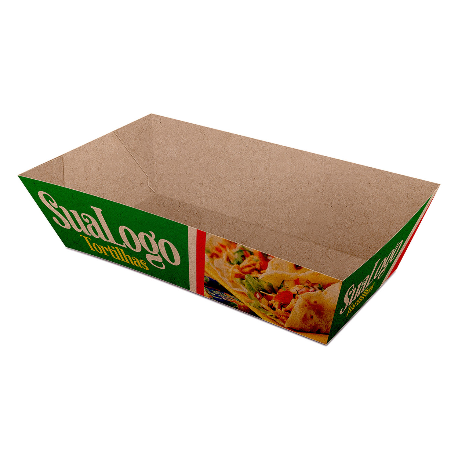 DELIVERY EMBALAGENS PARA DELIVERY KRAFT 250G BURRITO E TORTILHA PEQUENA - 4X0 - 100unid - CDKB19C