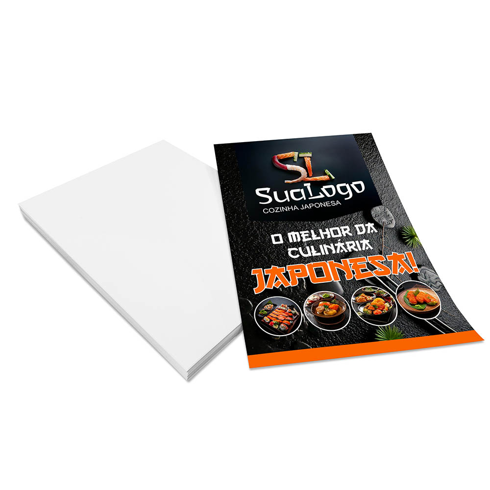 PANFLETOS, FLYERS E FOLHETOS APERGAMINHADO 240G 210X300MM - 4X0 - 50unid - PD842C2