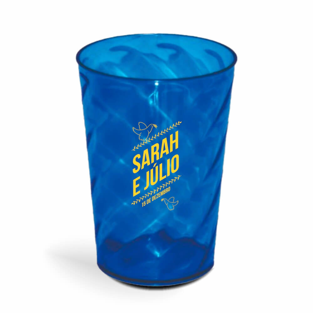 CANECA, COPOS E TAÇAS COPOS COPOS PLÁSTICOS COPO TWISTER 600ML IMPRESSÃO 1 COR TRANSPARENTE AZUL