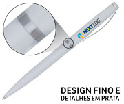 CANETAS IMPRESSÃO COLORIDA PLÁSTICAS EXECUTIVA BRANCA