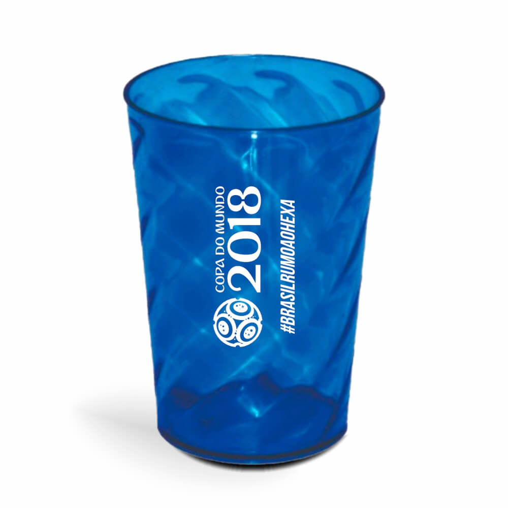 CANECA, COPOS E TAÇAS COPOS COPOS PLÁSTICOS COPO TWISTER 600ML IMPRESSÃO 1 COR TRANSPARENTE AZUL