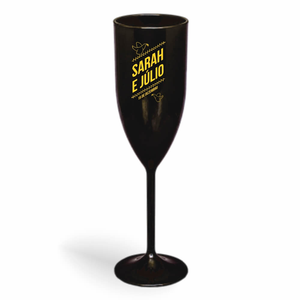 CANECA, COPOS E TAÇAS TAÇAS TAÇAS PLÁSTICAS TAÇA DE CHAMPANHE 180ML IMPRESSÃO 1 COR LEITOSA PRETA