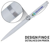 CANETAS IMPRESSÃO COLORIDA PLÁSTICAS EXECUTIVA BRANCA