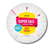 ADESIVOS ETIQUETAS PADRÃO REDONDO ADESIVO PAPEL 43X43MM - 4X0 - 2100unid - ETQ4CM2100