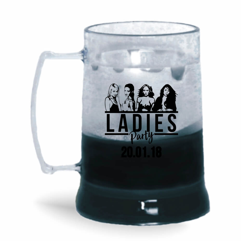 CANECA, COPOS E TAÇAS CANECAS CANECAS PLÁSTICAS COM GEL 300ML IMPRESSÃO 1 COR CRISTAL GEL PRETO
