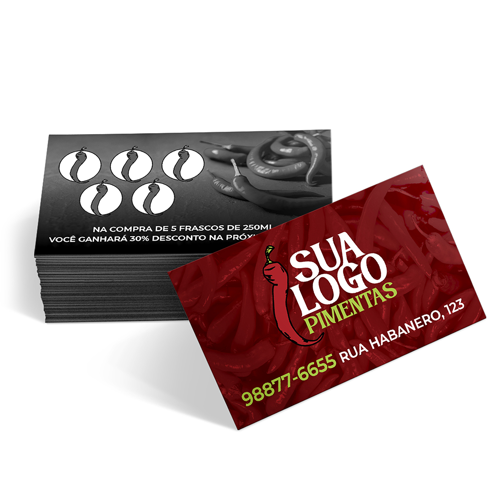 CARTÕES FIDELIDADE COUCHÊ 300G SEM VERNIZ - 4X1 - 250unid - FIDEL3BC