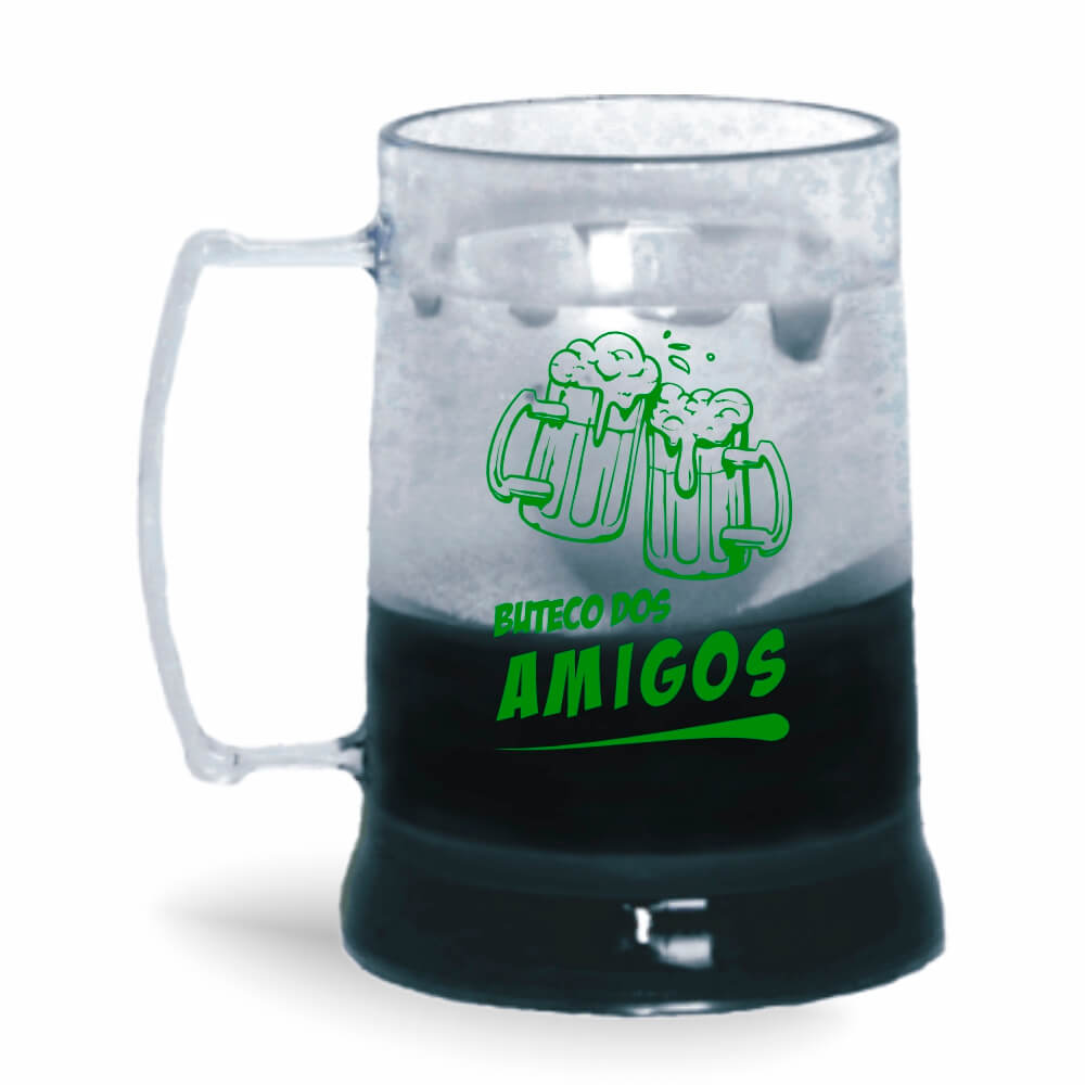 CANECA, COPOS E TAÇAS CANECAS CANECAS PLÁSTICAS COM GEL 300ML IMPRESSÃO 1 COR CRISTAL GEL PRETO