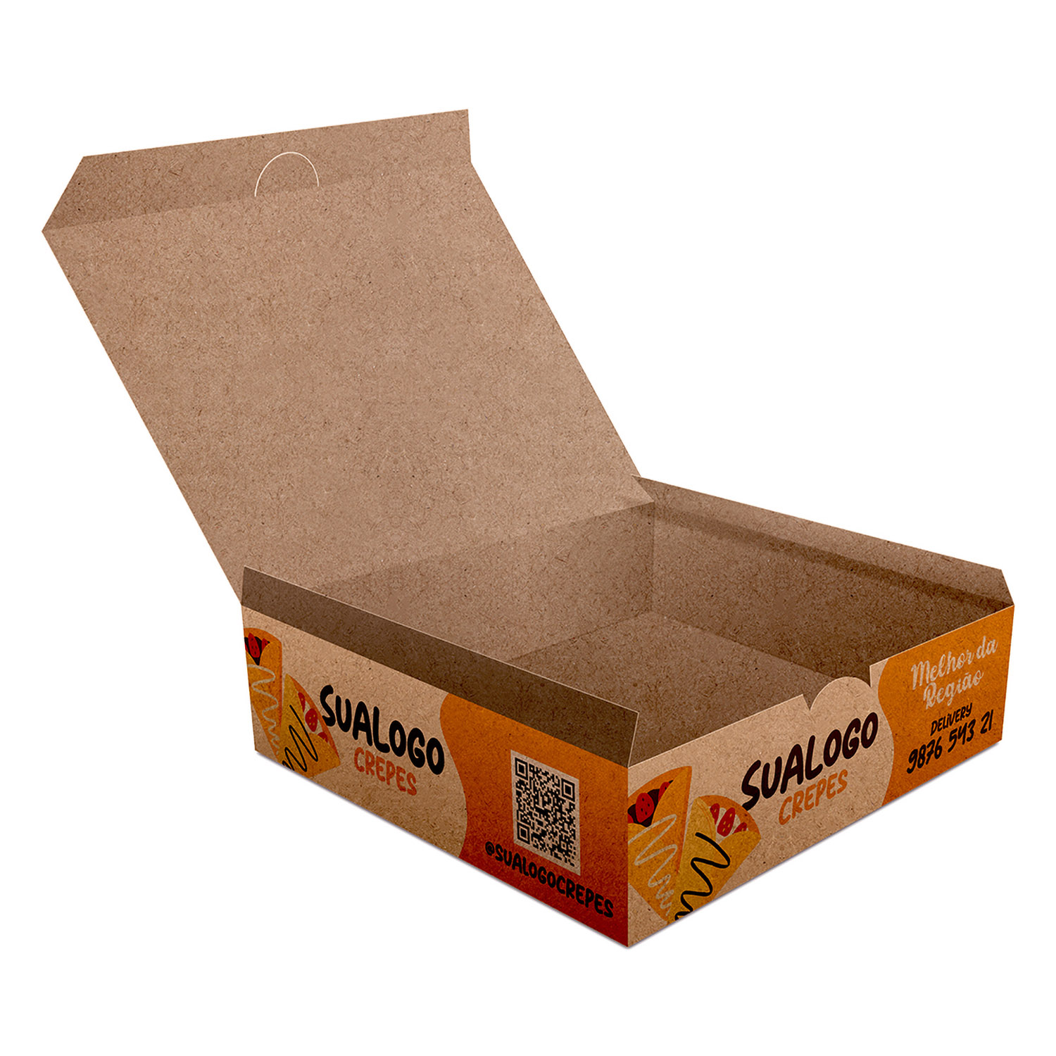 DELIVERY EMBALAGENS PARA DELIVERY KRAFT 250G CREPES LAMINAÇÃO INTERNA