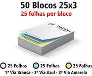 BLOCOS, COMANDAS, RECEITUÁRIOS E TALÕES BLOCOS E TALÕES 25 FOLHAS AUTOCOPIATIVO 56G 25X3 75X105MM