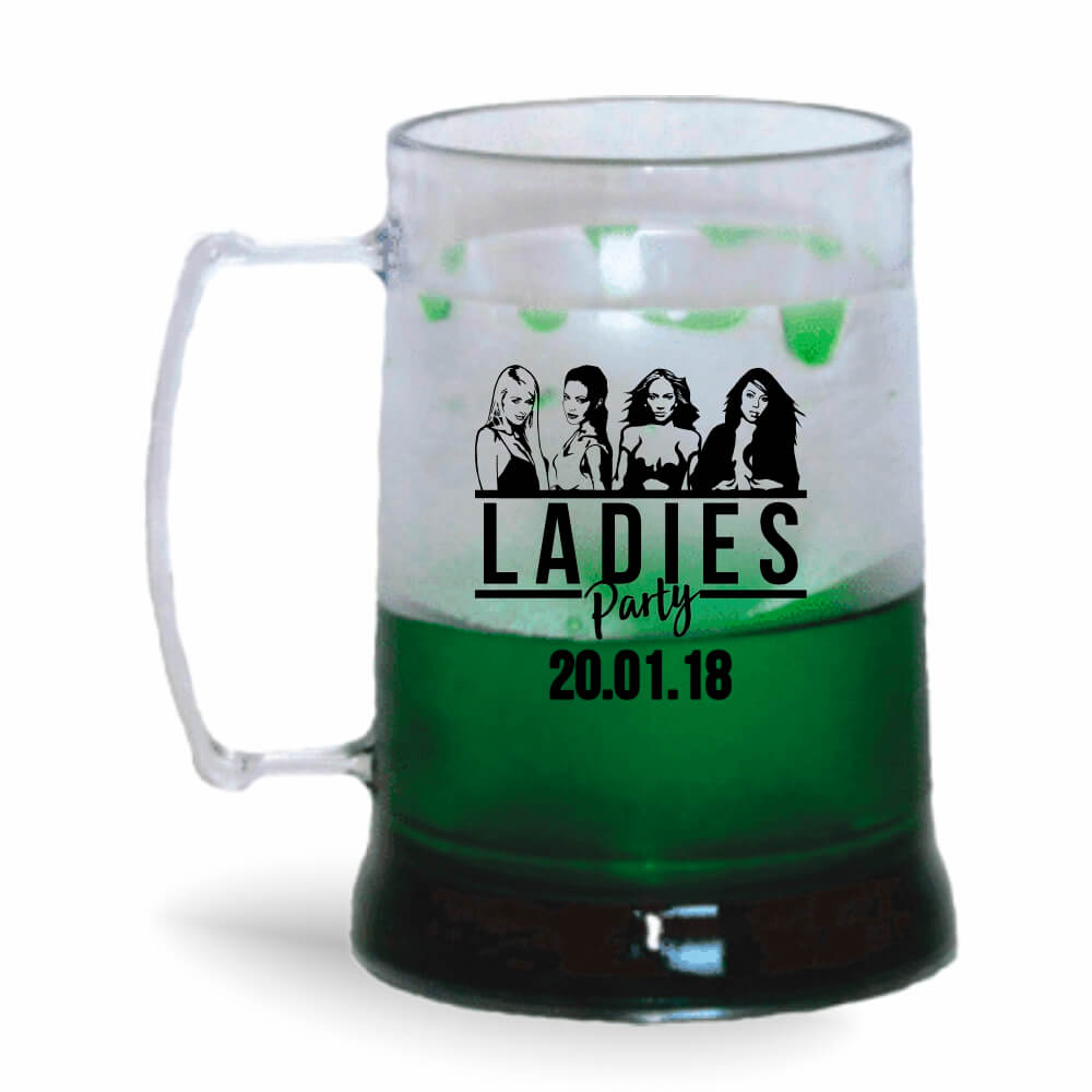 CANECA, COPOS E TAÇAS CANECAS CANECAS PLÁSTICAS COM GEL 300ML IMPRESSÃO 1 COR CRISTAL GEL VERDE