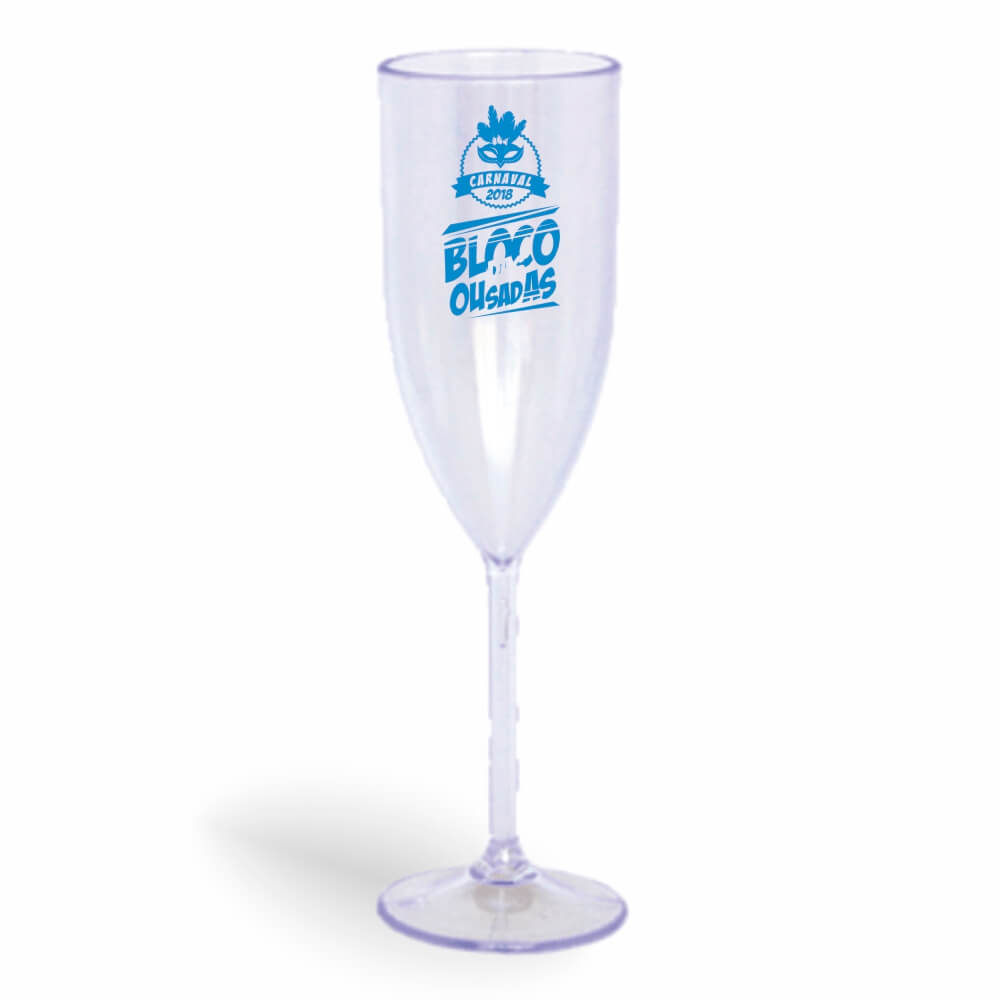 CANECA, COPOS E TAÇAS TAÇAS TAÇAS PLÁSTICAS TAÇA DE CHAMPANHE 180ML IMPRESSÃO 1 COR TRANSPARENTE CRISTAL