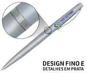 CANETAS IMPRESSÃO COLORIDA PLÁSTICAS EXECUTIVA PRATA