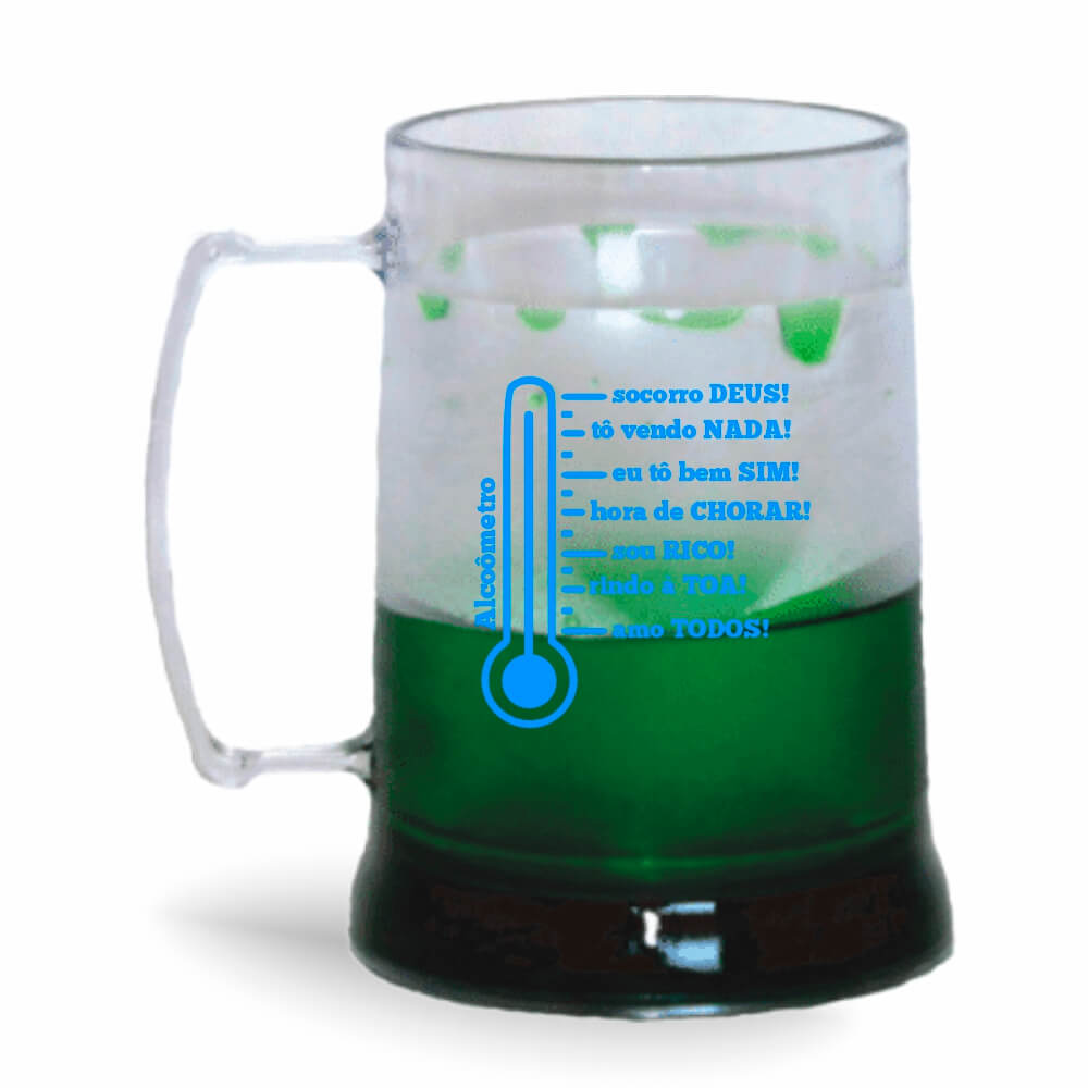 CANECA, COPOS E TAÇAS CANECAS CANECAS PLÁSTICAS COM GEL 300ML IMPRESSÃO 1 COR CRISTAL GEL VERDE