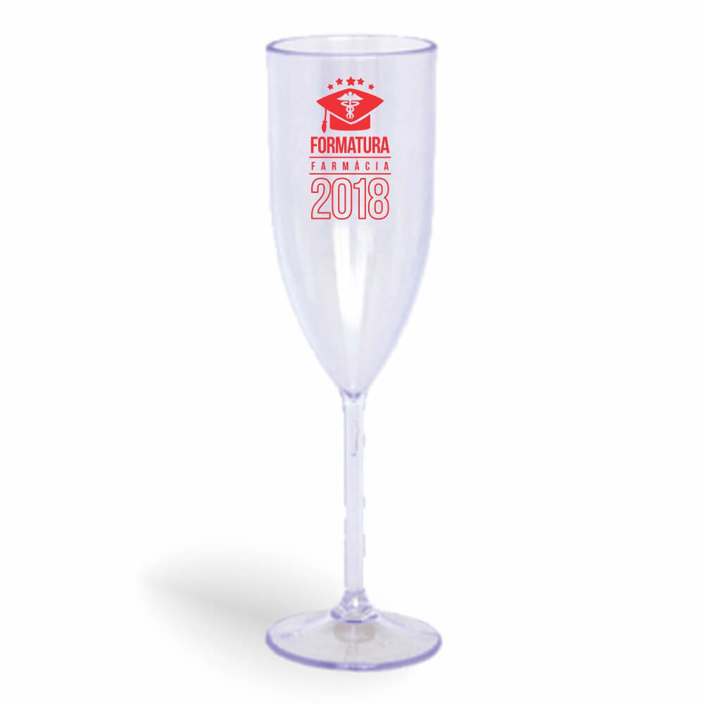 CANECA, COPOS E TAÇAS TAÇAS TAÇAS PLÁSTICAS TAÇA DE CHAMPANHE 180ML IMPRESSÃO 1 COR TRANSPARENTE CRISTAL