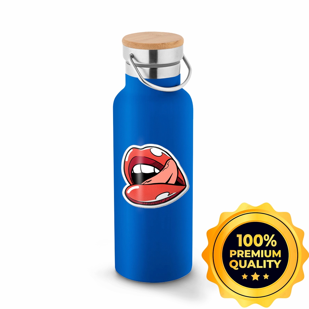 GARRAFAS E SQUEEZES SQUEEZE DE AÇO INOX TÉRMICA MODELO RAGNAR COM PAREDE DUPLA COM DTF UV 570ML AZUL