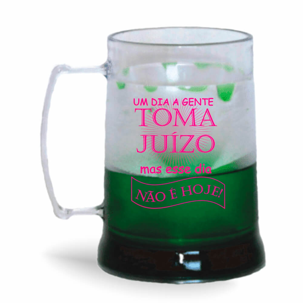CANECA, COPOS E TAÇAS CANECAS CANECAS PLÁSTICAS COM GEL 300ML IMPRESSÃO 1 COR CRISTAL GEL VERDE