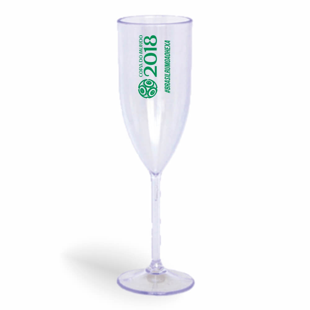 CANECA, COPOS E TAÇAS TAÇAS TAÇAS PLÁSTICAS TAÇA DE CHAMPANHE 180ML IMPRESSÃO 1 COR TRANSPARENTE CRISTAL
