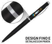 CANETAS IMPRESSÃO COLORIDA PLÁSTICAS EXECUTIVA PRETA