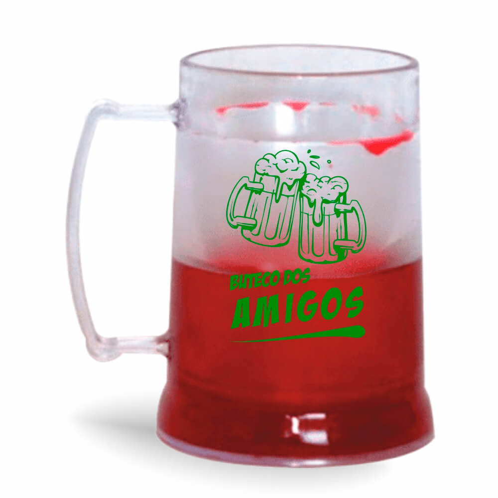 CANECA, COPOS E TAÇAS CANECAS CANECAS PLÁSTICAS COM GEL 300ML IMPRESSÃO 1 COR CRISTAL GEL VERMELHO