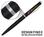 CANETAS IMPRESSÃO COLORIDA PLÁSTICAS EXECUTIVA PRETA