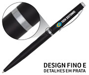 CANETAS IMPRESSÃO COLORIDA PLÁSTICAS EXECUTIVA PRETA