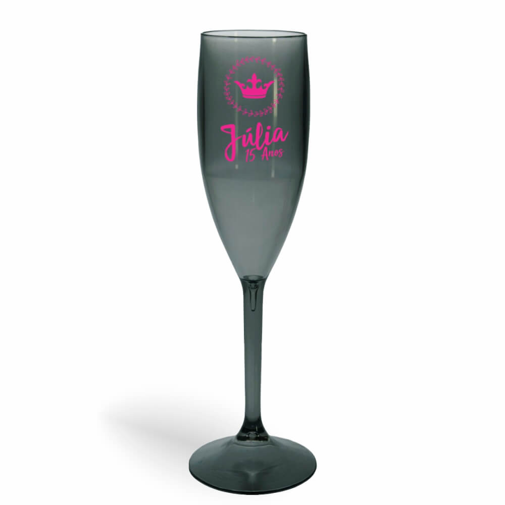 CANECA, COPOS E TAÇAS TAÇAS TAÇAS PLÁSTICAS TAÇA DE CHAMPANHE 180ML IMPRESSÃO 1 COR TRANSPARENTE FUMÊ