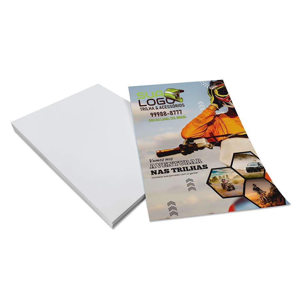 PANFLETOS, FLYERS E FOLHETOS COUCHÊ 115G SEM VERNIZ 100X150MM