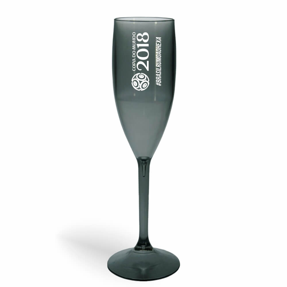 CANECA, COPOS E TAÇAS TAÇAS TAÇAS PLÁSTICAS TAÇA DE CHAMPANHE 180ML IMPRESSÃO 1 COR TRANSPARENTE FUMÊ