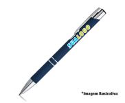 CANETAS IMPRESSÃO COLORIDA LINHA PREMIUM BETA SOFT ACABAMENTO EMBORRACHADO AZUL