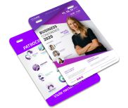 CREDENCIAIS COUCHÊ 250G VERNIZ UV TOTAL FRENTE SEM CORDÃO E SEM CLIP JACARÉ PARA EVENTOS 100X148MM