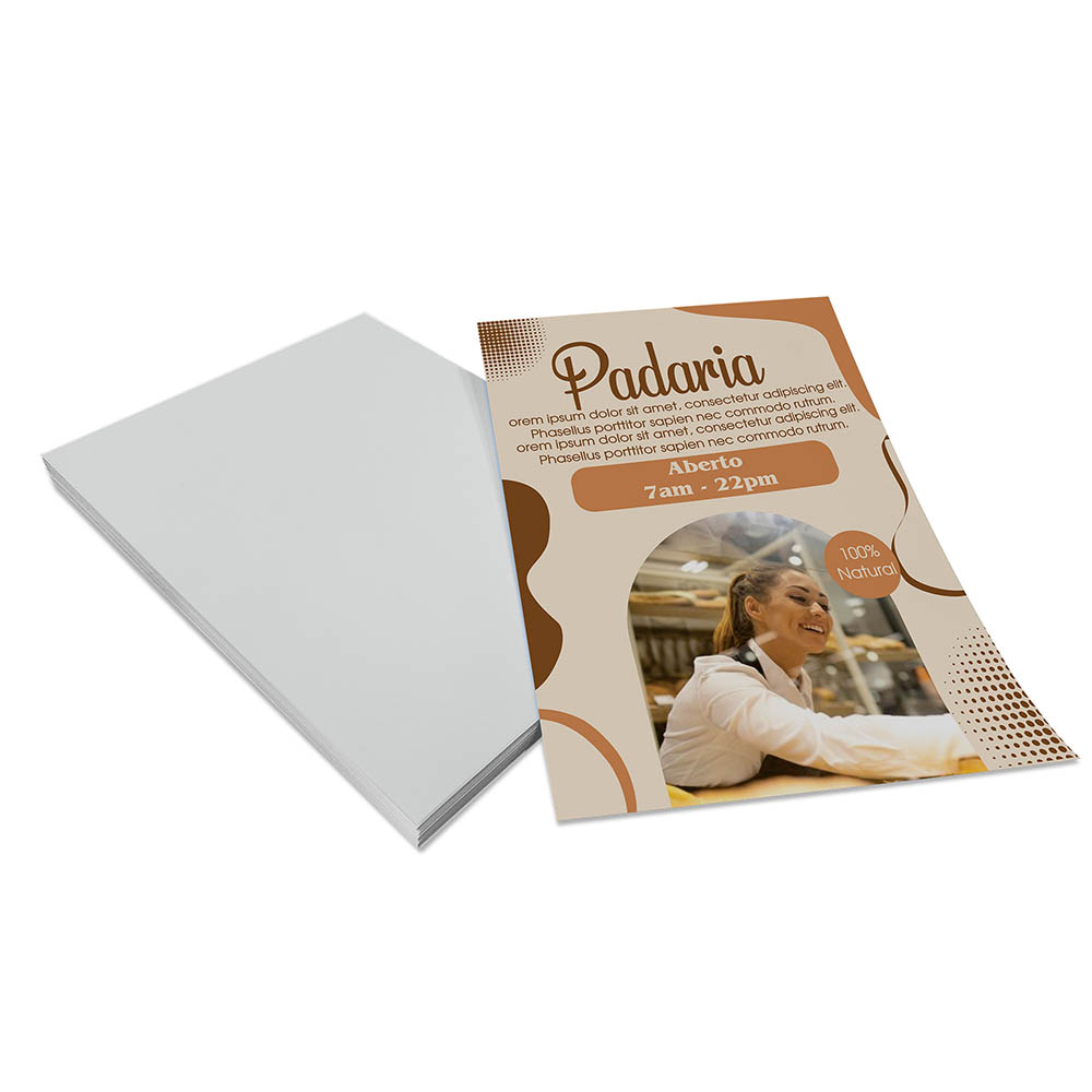 PANFLETOS, FLYERS E FOLHETOS COUCHÊ 70G SEM VERNIZ 150X200MM - 4X0 - 10000unid - PA65G14C