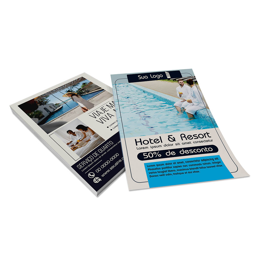 PANFLETOS, FLYERS E FOLHETOS COUCHÊ 70G SEM VERNIZ 150X200MM - 4X4 - 25000unid - PA65G15