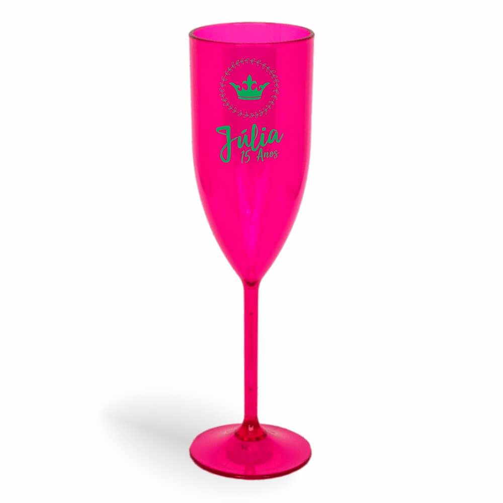 CANECA, COPOS E TAÇAS TAÇAS TAÇAS PLÁSTICAS TAÇA DE CHAMPANHE 180ML IMPRESSÃO 1 COR TRANSPARENTE ROSA