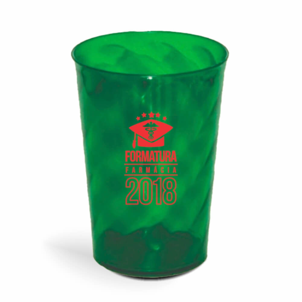 CANECA, COPOS E TAÇAS COPOS COPOS PLÁSTICOS COPO TWISTER 600ML IMPRESSÃO 1 COR TRANSPARENTE VERDE