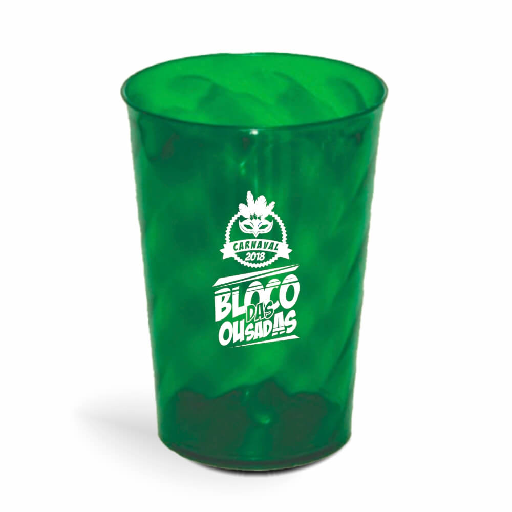 CANECA, COPOS E TAÇAS COPOS COPOS PLÁSTICOS COPO TWISTER 600ML IMPRESSÃO 1 COR TRANSPARENTE VERDE