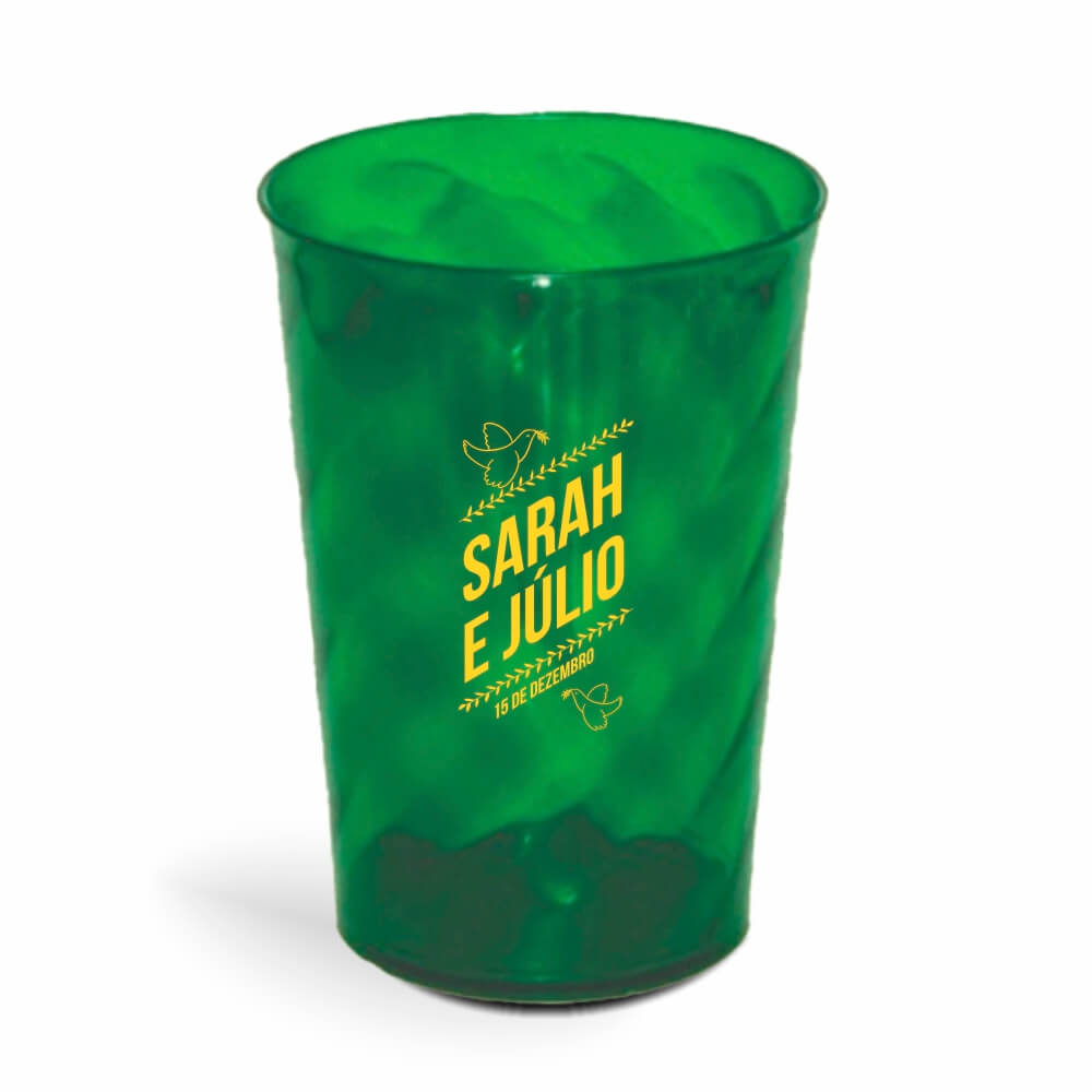 CANECA, COPOS E TAÇAS COPOS COPOS PLÁSTICOS COPO TWISTER 600ML IMPRESSÃO 1 COR TRANSPARENTE VERDE