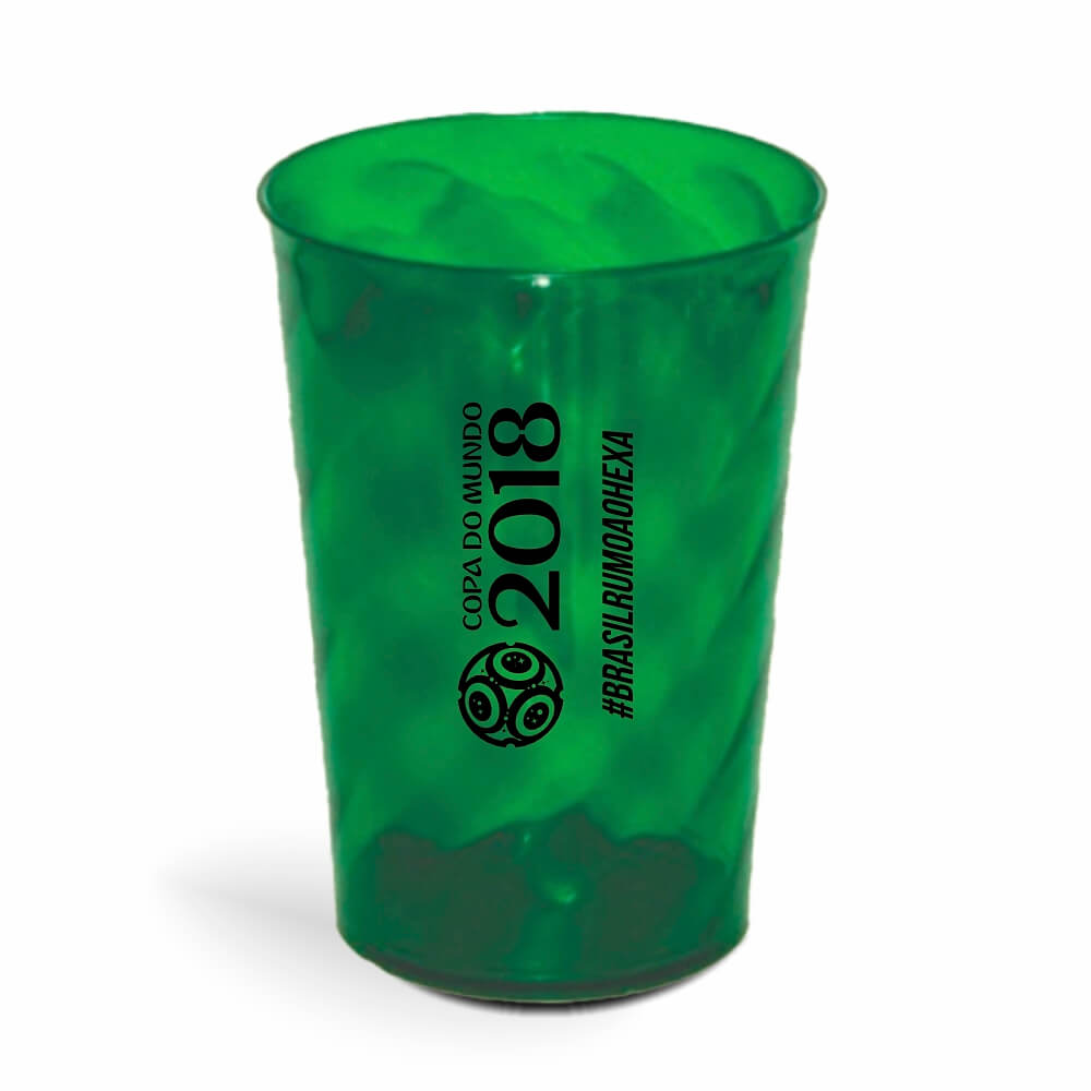 CANECA, COPOS E TAÇAS COPOS COPOS PLÁSTICOS COPO TWISTER 600ML IMPRESSÃO 1 COR TRANSPARENTE VERDE