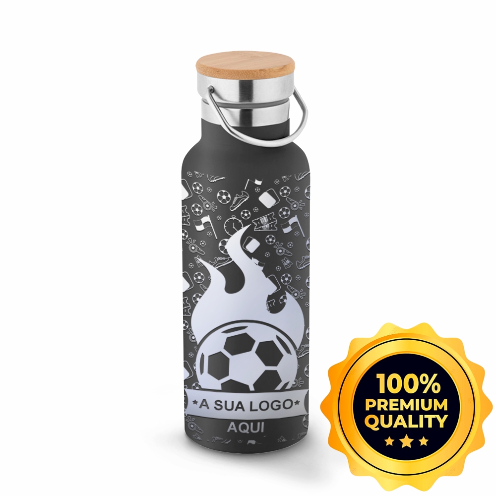 GARRAFAS E SQUEEZES SQUEEZE DE AÇO INOX TÉRMICA MODELO RAGNAR COM PAREDE DUPLA GRAVAÇÃO 360 570ML PRETA