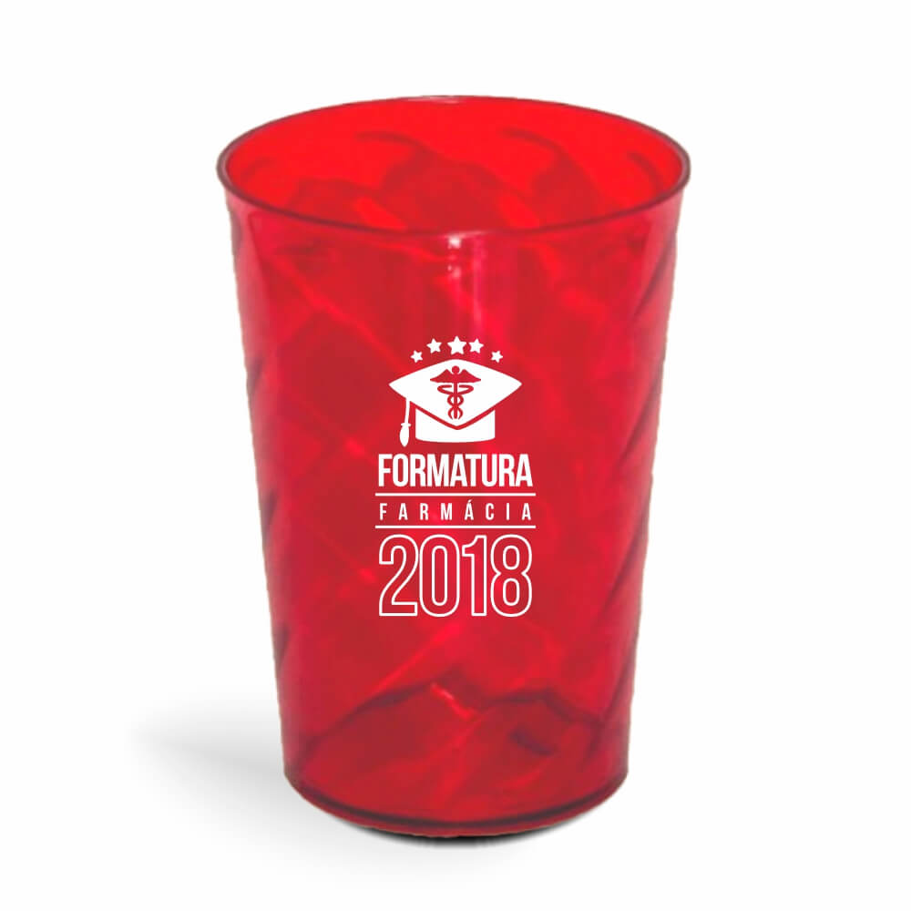 CANECA, COPOS E TAÇAS COPOS COPOS PLÁSTICOS COPO TWISTER 600ML IMPRESSÃO 1 COR TRANSPARENTE VERMELHO