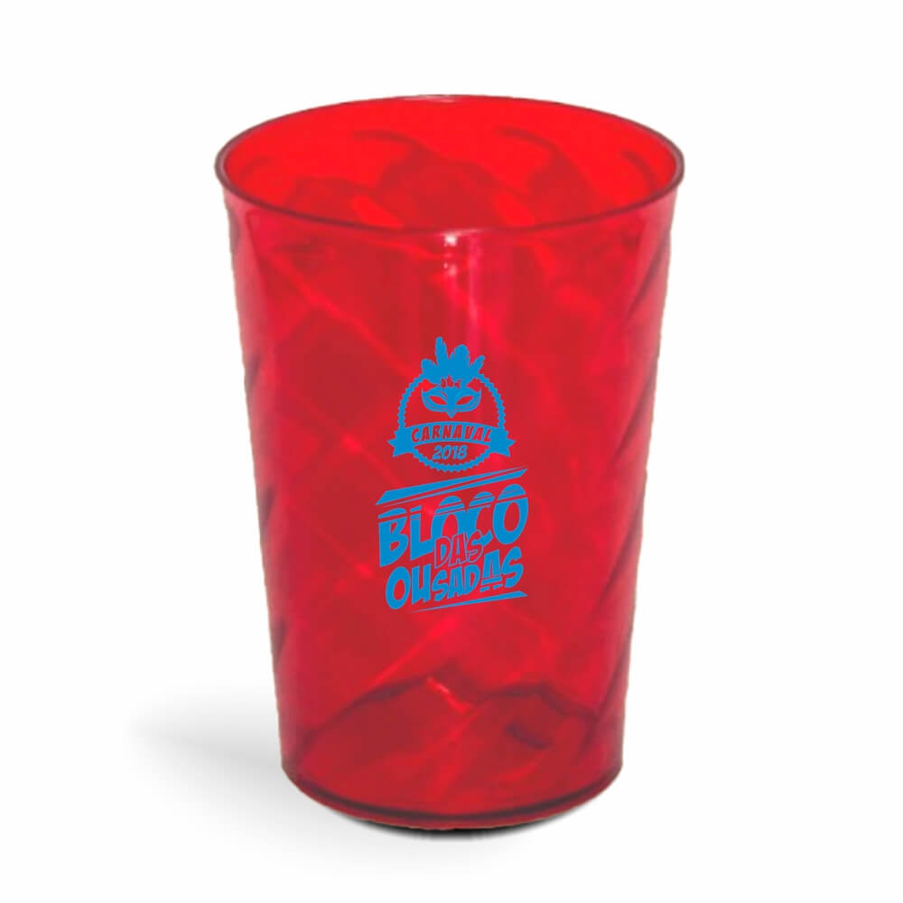 CANECA, COPOS E TAÇAS COPOS COPOS PLÁSTICOS COPO TWISTER 600ML IMPRESSÃO 1 COR TRANSPARENTE VERMELHO