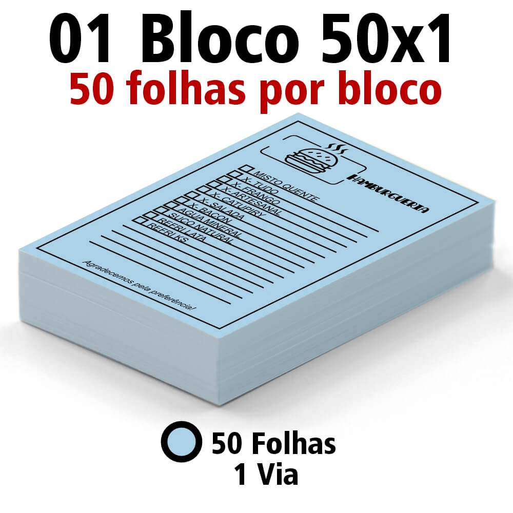 BLOCOS, COMANDAS, RECEITUÁRIOS E TALÕES BLOCOS E TALÕES 50 FOLHAS AP 75G 50X1 105X150MM