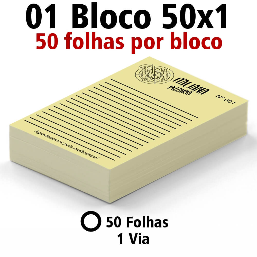 BLOCOS, COMANDAS, RECEITUÁRIOS E TALÕES BLOCOS E TALÕES 50 FOLHAS AP 75G 50X1 105X150MM - 1X1 - 50unid - AP756C