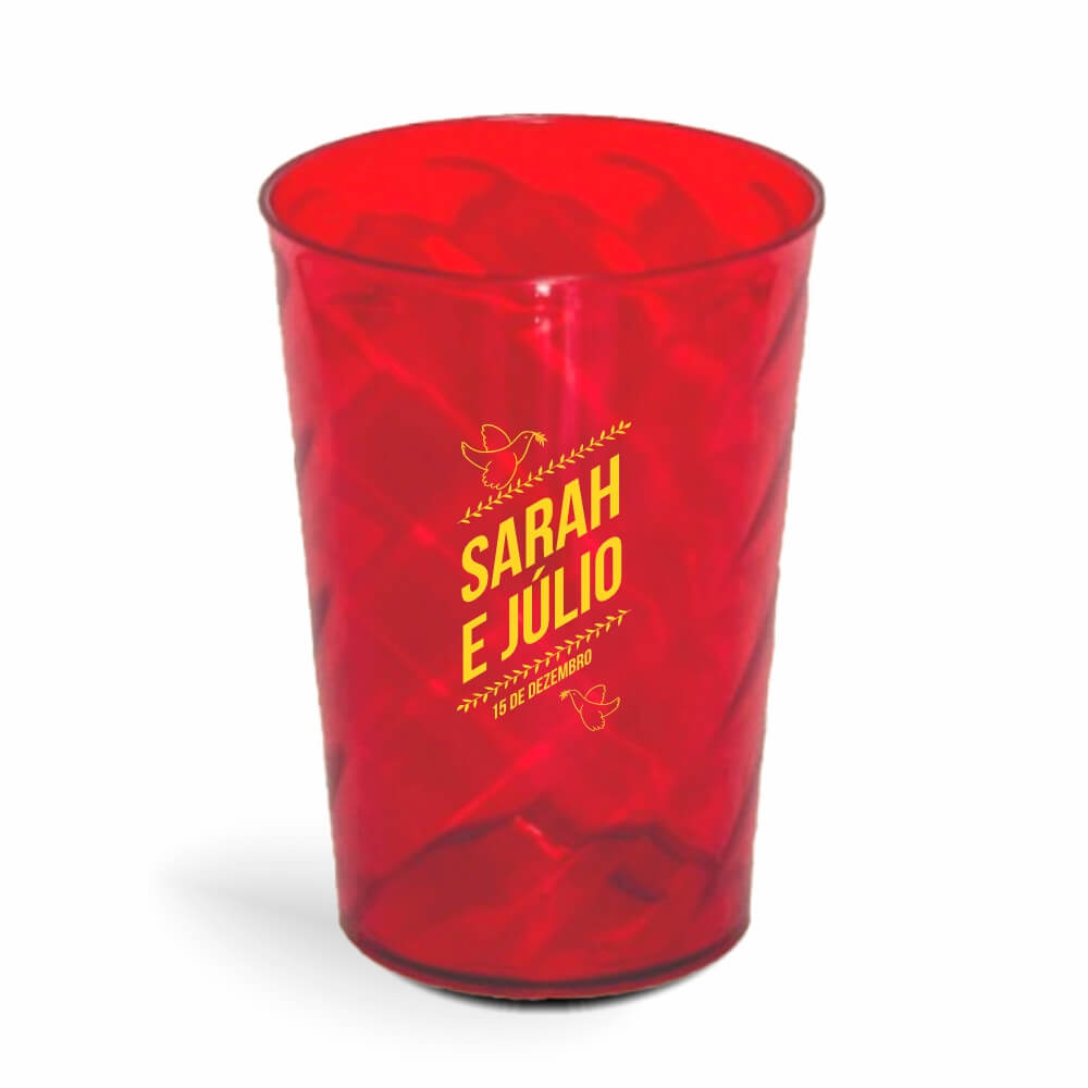 CANECA, COPOS E TAÇAS COPOS COPOS PLÁSTICOS COPO TWISTER 600ML IMPRESSÃO 1 COR TRANSPARENTE VERMELHO