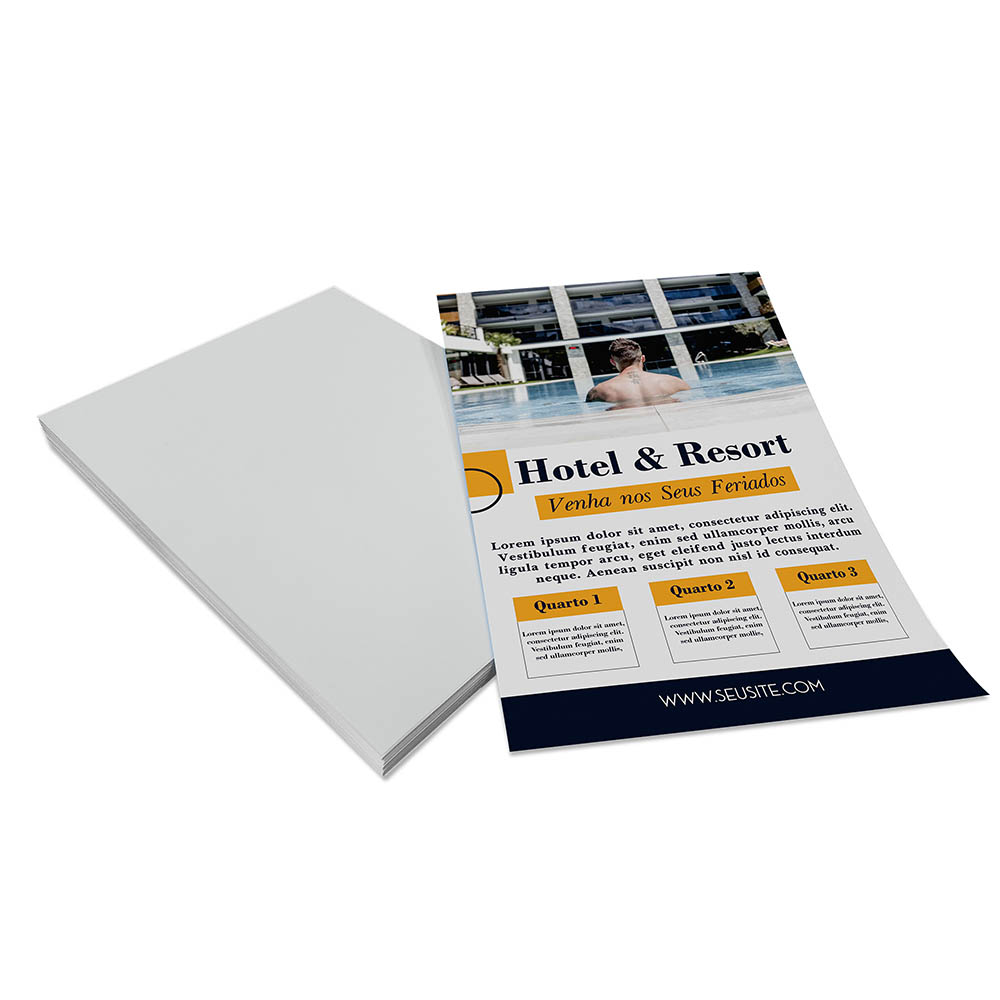 PANFLETOS, FLYERS E FOLHETOS COUCHÊ 70G SEM VERNIZ 200X300MM - 4X0 - 10000unid - PA65G19C