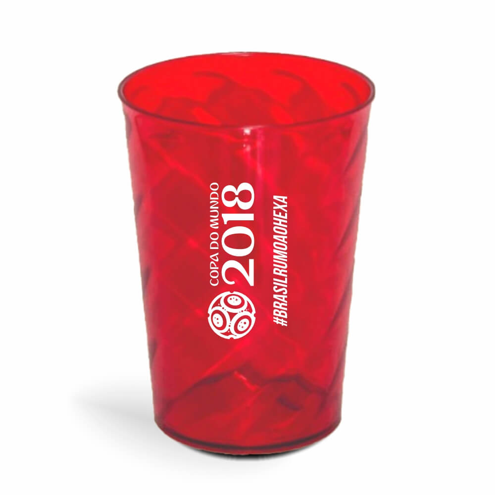 CANECA, COPOS E TAÇAS COPOS COPOS PLÁSTICOS COPO TWISTER 600ML IMPRESSÃO 1 COR TRANSPARENTE VERMELHO