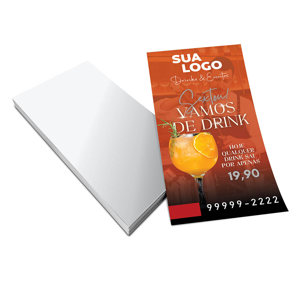 PANFLETOS, FLYERS E FOLHETOS COUCHÊ 115G SEM VERNIZ 100X200MM - 4X0 - 10000unid - PN101A