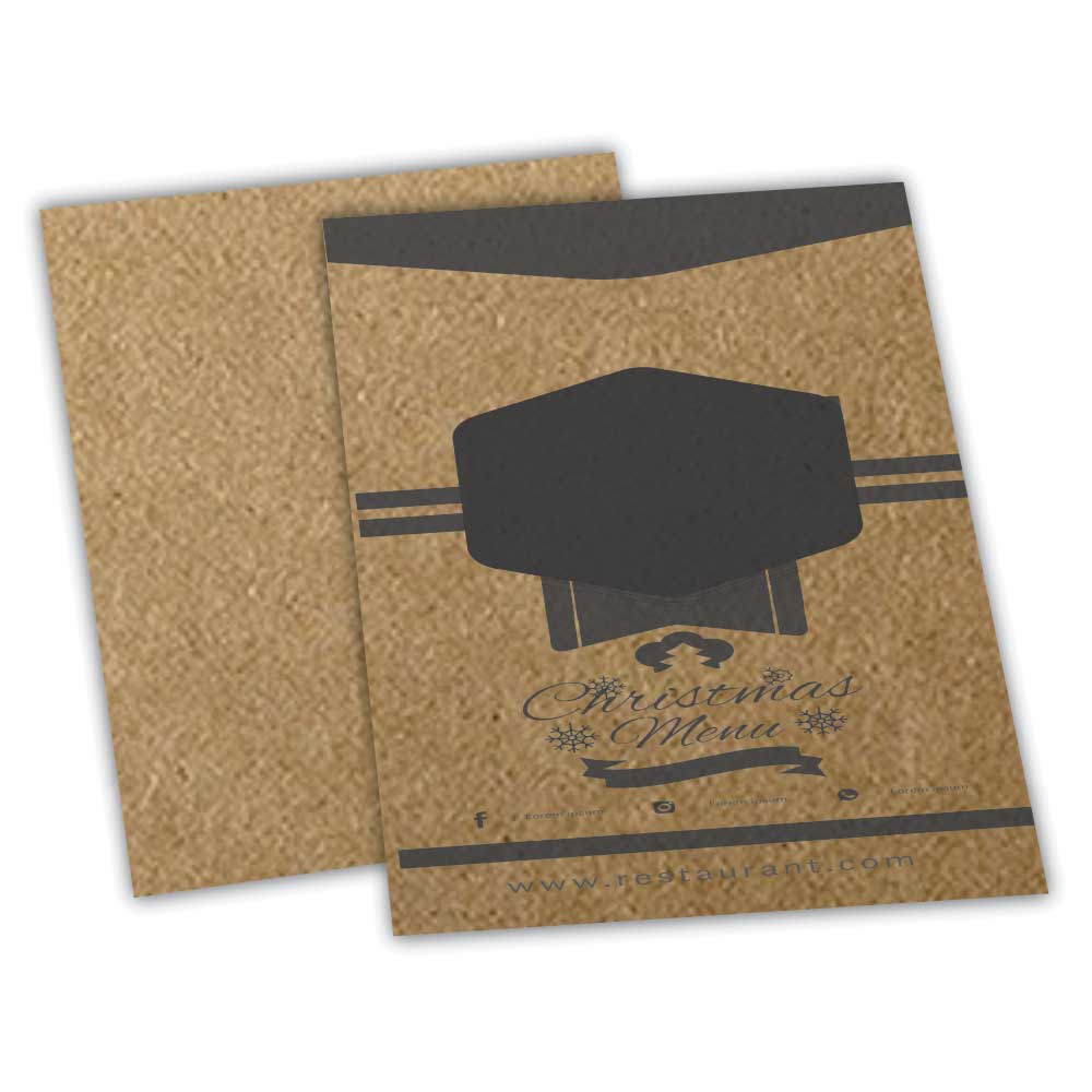 CARDÁPIOS CARDÁPIOS PERSONALIZADOS SIMPLES KRAFT 250G 210X300MM - 1X0 - 24unid - CSR44425C1