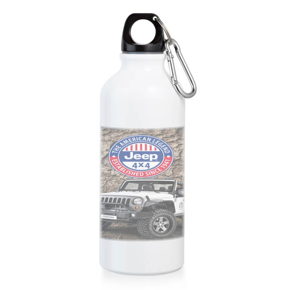 GARRAFAS E SQUEEZES SQUEEZE DE ALUMÍNIO MODELO ERALD COM MOSQUETÃO SUBLIMAÇÃO 500ML BRANCA - 4X0 - 5unid - SQU03M5